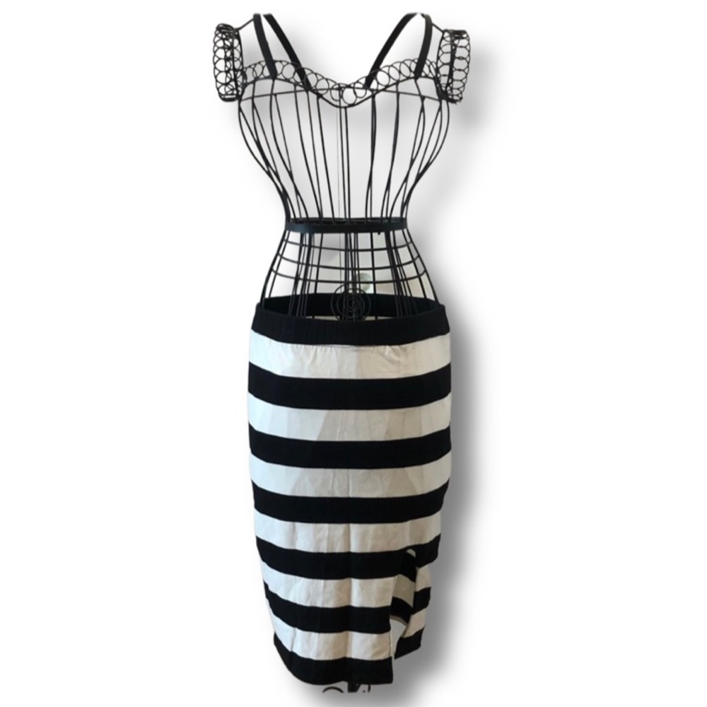 Bardot Black and White Striped Skirt